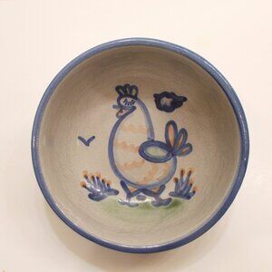 M. A. Hadley Pottery Bowl Chicken Pattern 5 1/2 inch. VTG